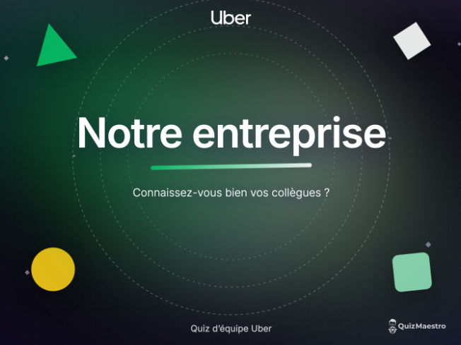 Exemple de design : diapositive de manche Notre entreprise aux couleurs d’Uber